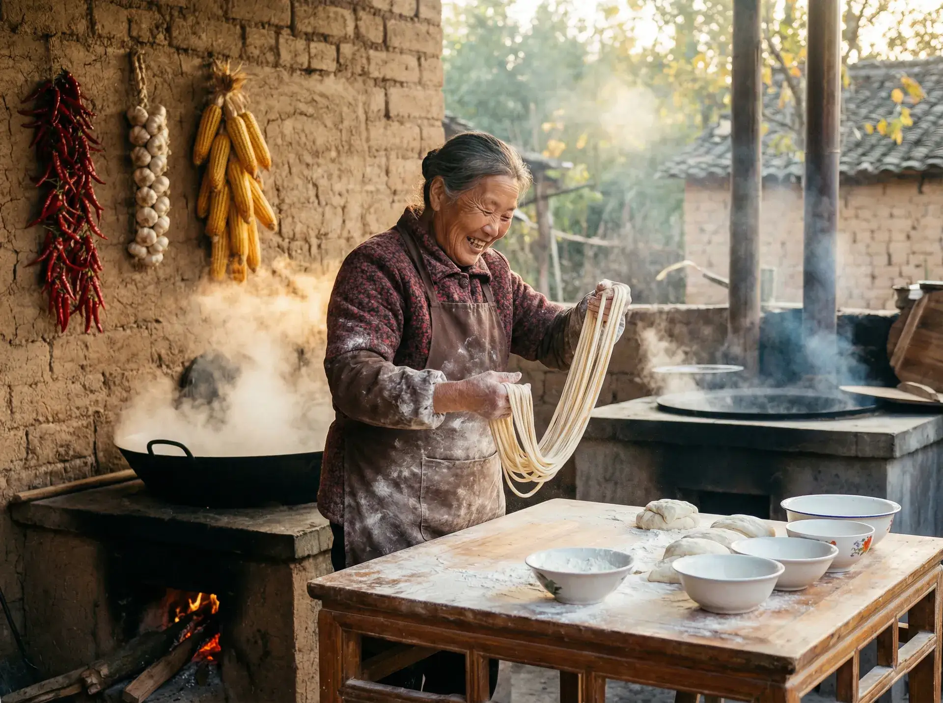 农家大嫂手擀面 - 天堂网 乡村美食